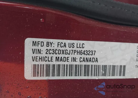 2023 Dodge Charger Scat Pack Widebody from USA, damaged, VIN 2C3CDXGJ7PH643237